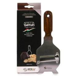Affettatartufi in acciaio inox con manico in palissandro 1pz