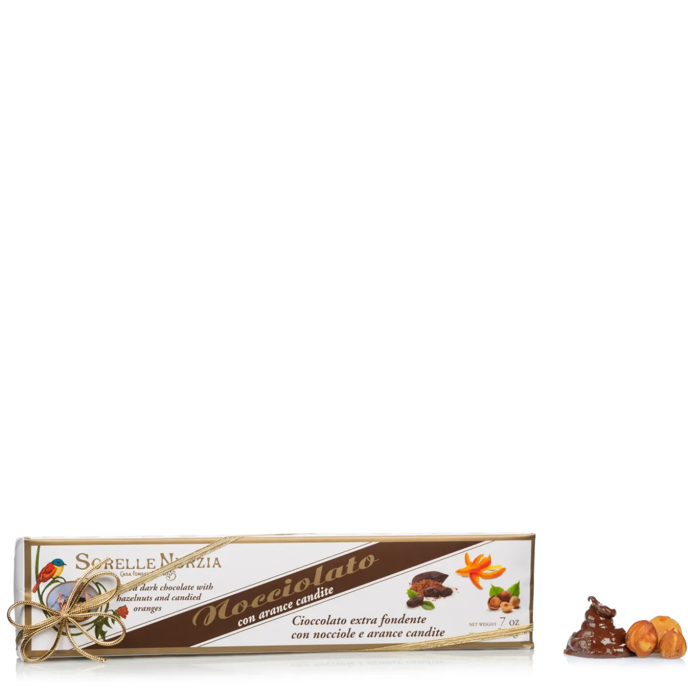 Cioccolato Extra Fondente con Nocciole e Arance Candite 200g