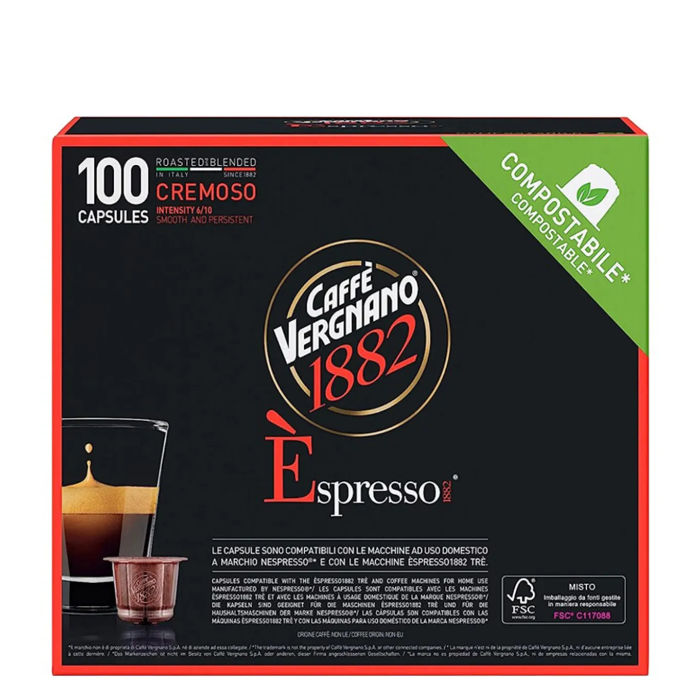 Espresso Cremoso 100 Capsule Compostabili 100 capsule