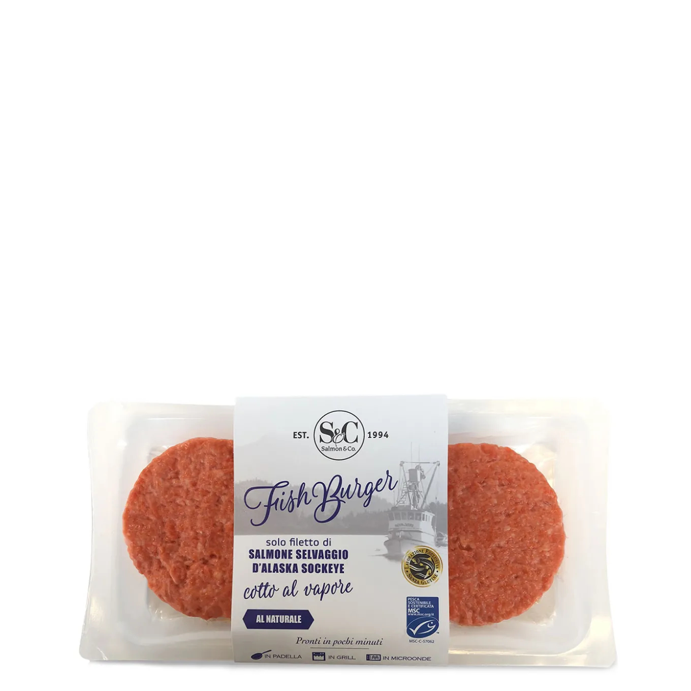 Fishburger di Salmone Sockeye 2x80g