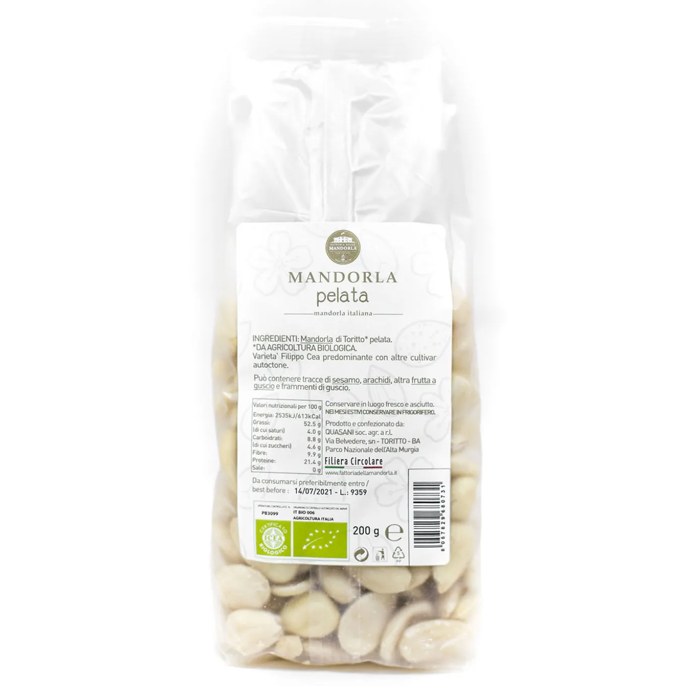 Mandorle di Toritto Pelate BIO 200g