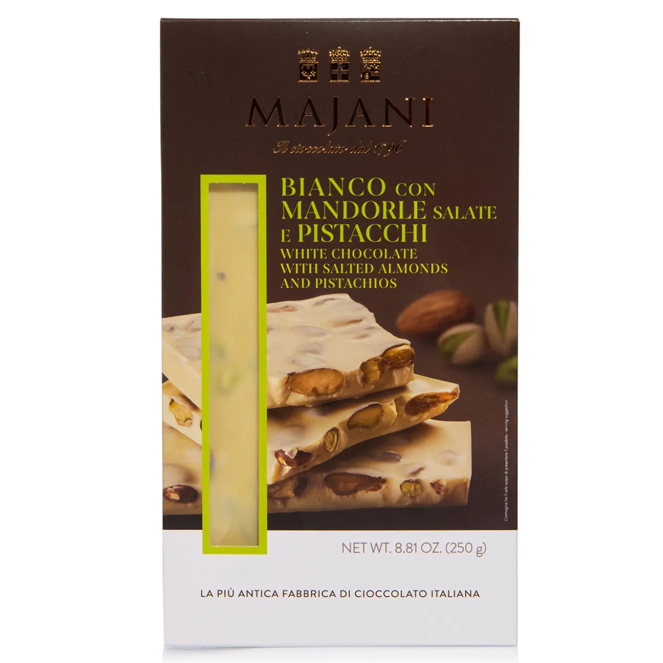 Snap Bianco con Mandorle Salate e Pistacchi 250g