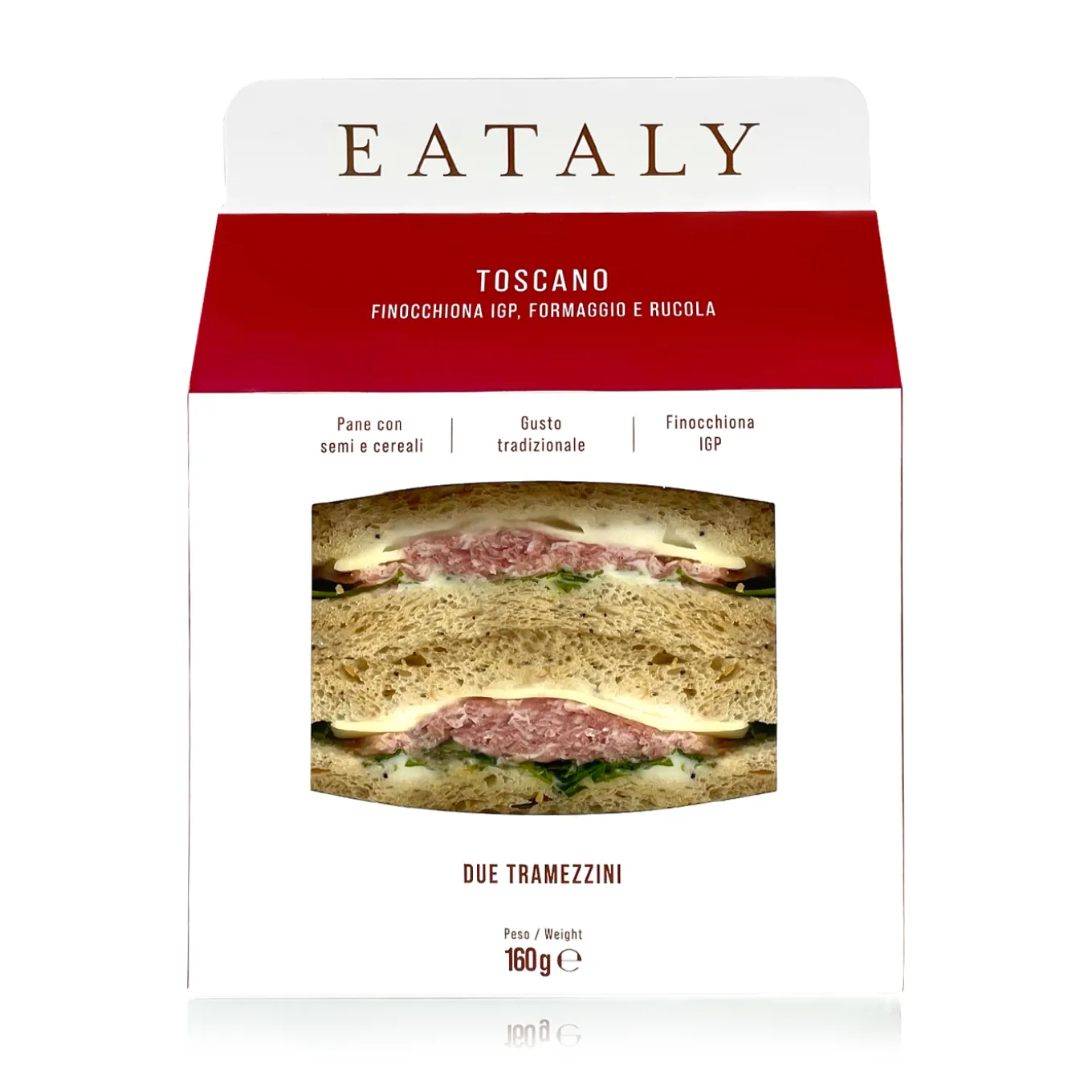 Tramezzino Toscano Finocchiona IGP, Formaggio e Rucola 160g