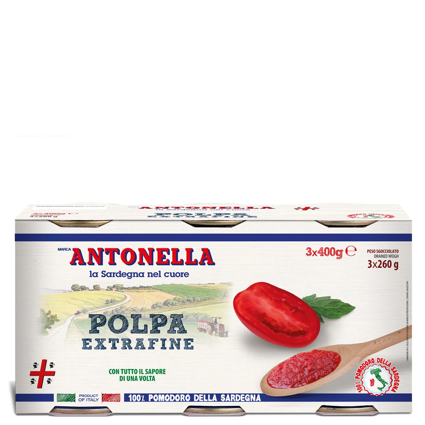 Tris Polpa Pomodoro 3X400g 1,2Kg